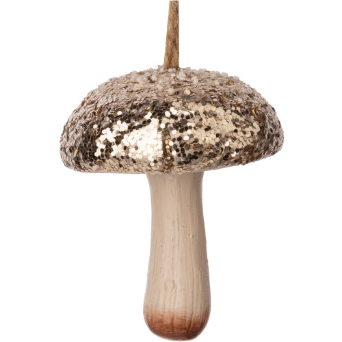 Mushroom Ornament with Glitter