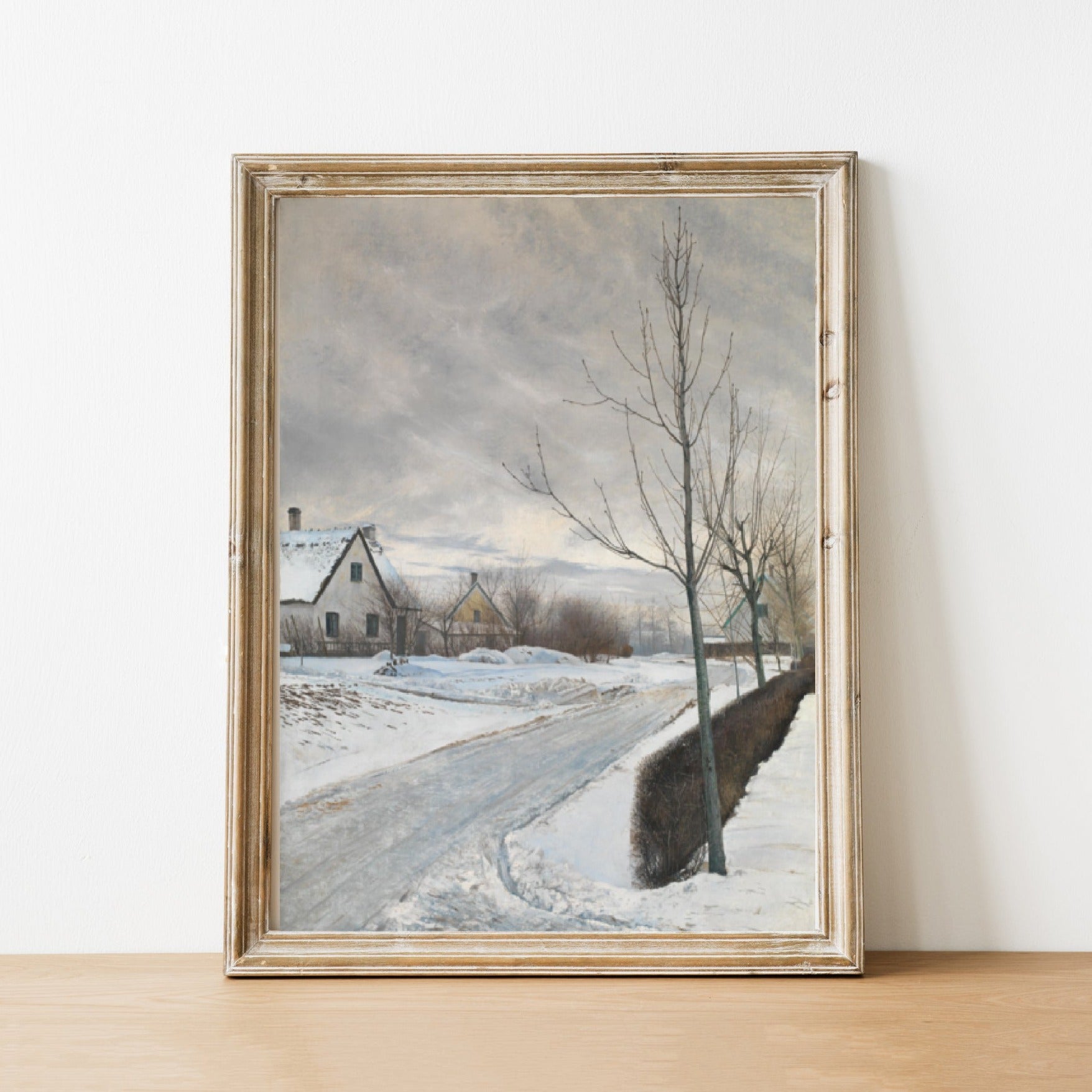 winter art, vintage art, vintage print, art print