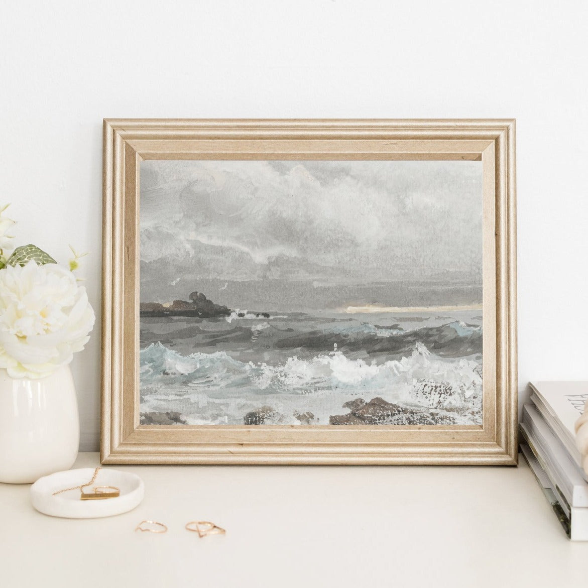 waves, coastal, art print, digital print