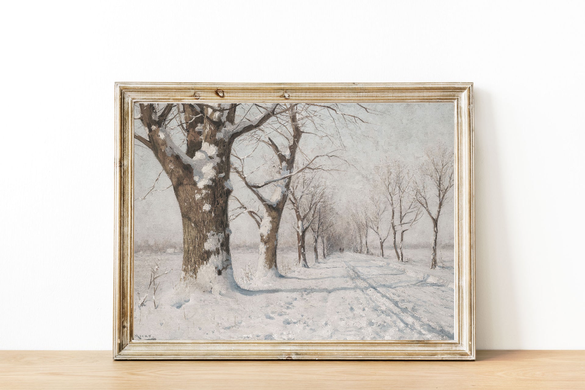 Snowy Day Vintage Print