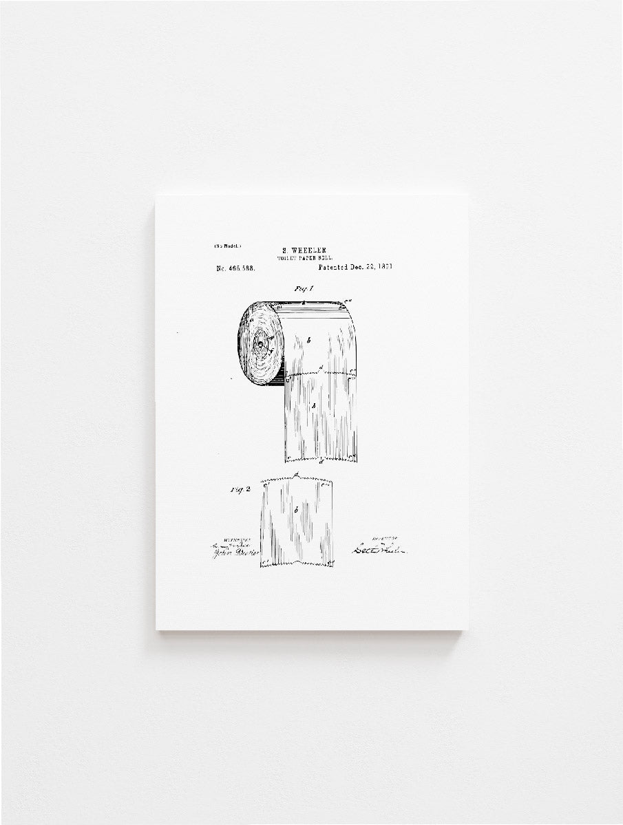 Toilet Paper Patent Vintage Art Print