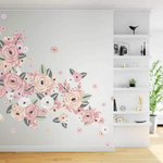 Faded Pink Graphic Flowers - Urban Walls Decals