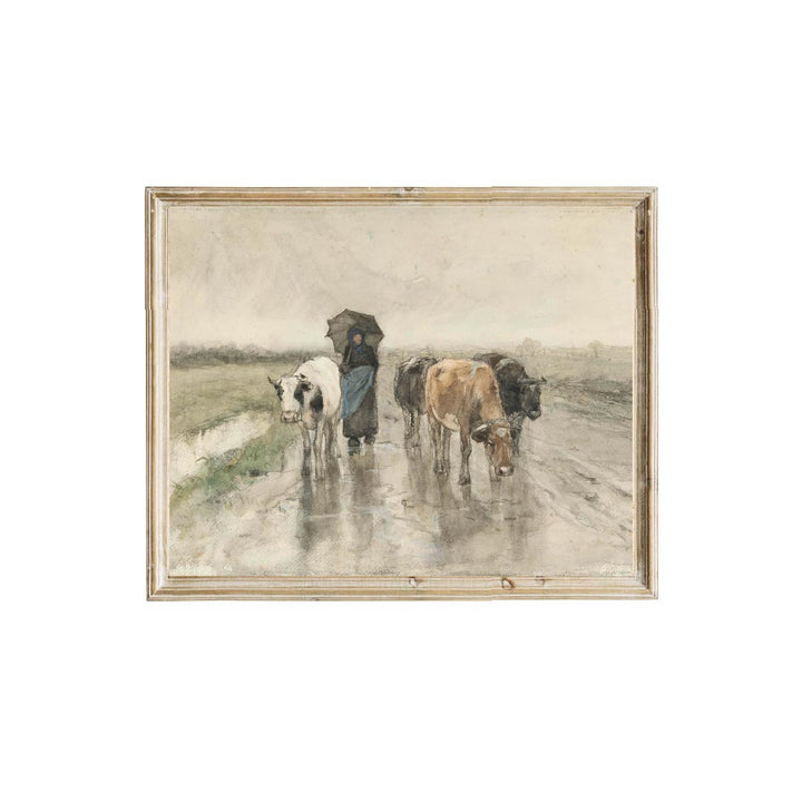Vintage cattle farmhouse art