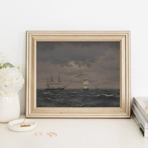 coastal, vintage print, vintage art, digital art, digital print, digital download, art print, gallery wall