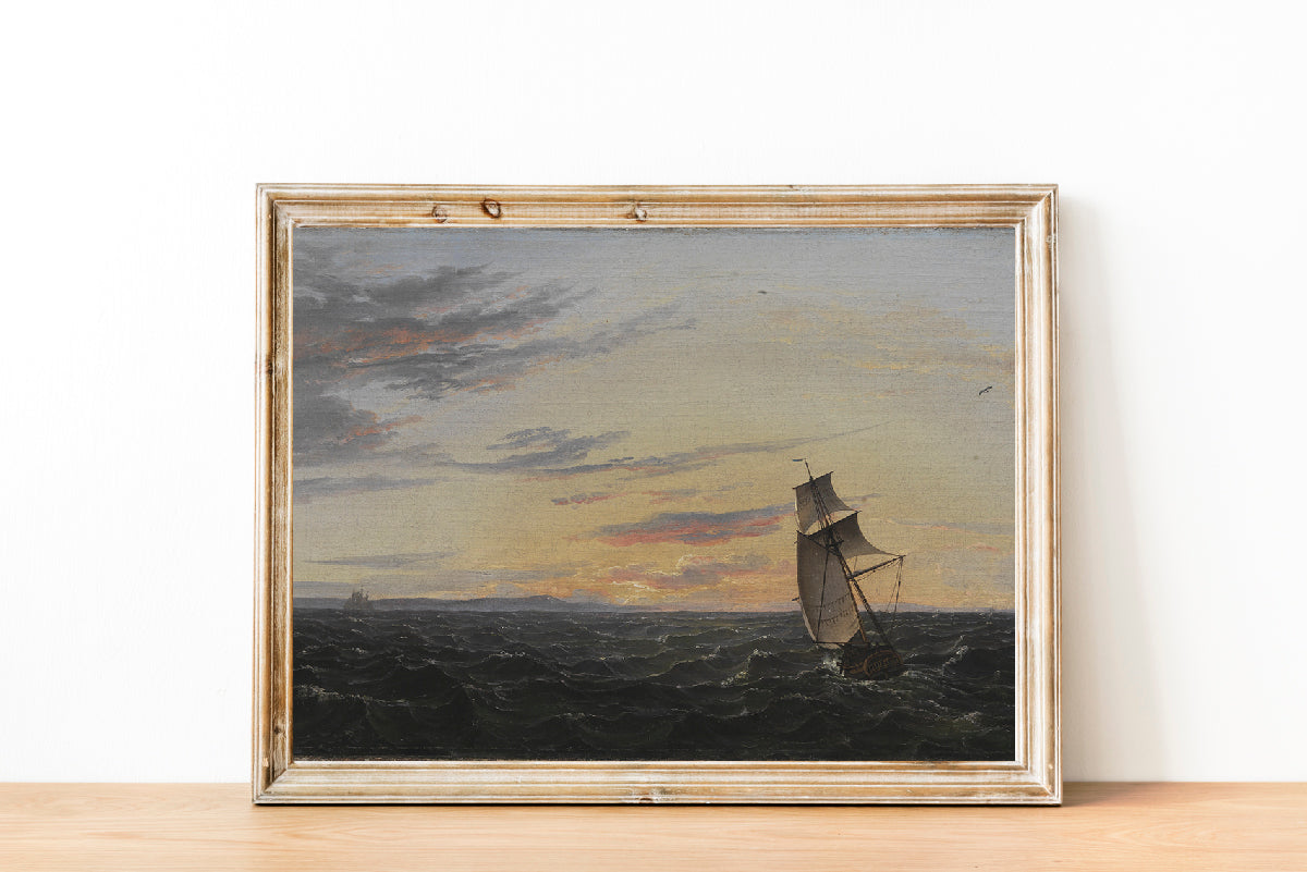 Moody Coastal Antique Print