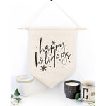 Happy holidays canvas wall hanging