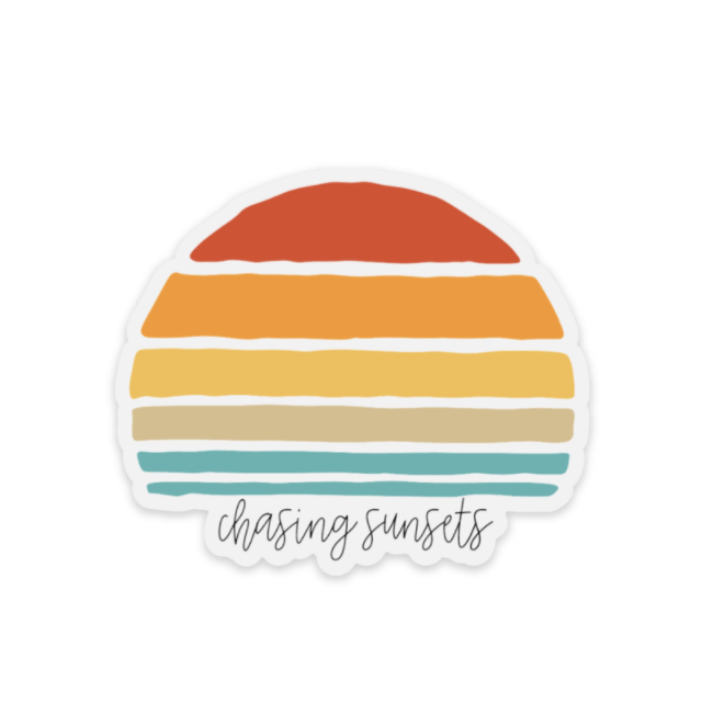 Chasing Sunsets Clear Sticker